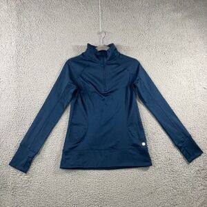 Apana Track Jacket Women Small 1/4 Zip Mock Neck Outdoor Running Yoga Workout